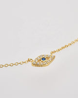 Evil Eye Gold Tone Stainless Steel Chain Necklace-2