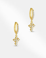 Cross Sign Drop Hoop Earring