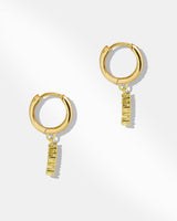Cross Sign Drop Hoop Earring-1