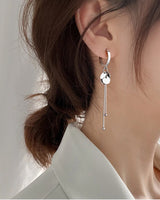 Silver Plated Drop Hoop Earring-2