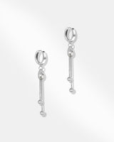 Silver Plated Drop Hoop Earring