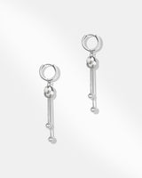 Silver Plated Drop Hoop Earring-1