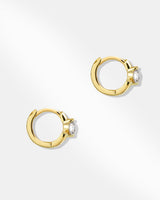 Huggie Hoop Earring With Stone-1