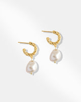 Pearl Earring With Half Hoop