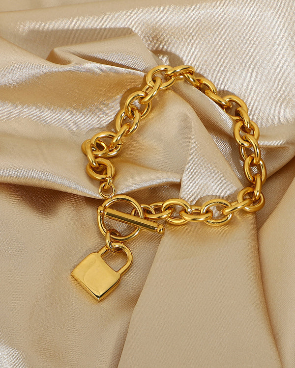 Lock Link Chain Layered Bracelet-1