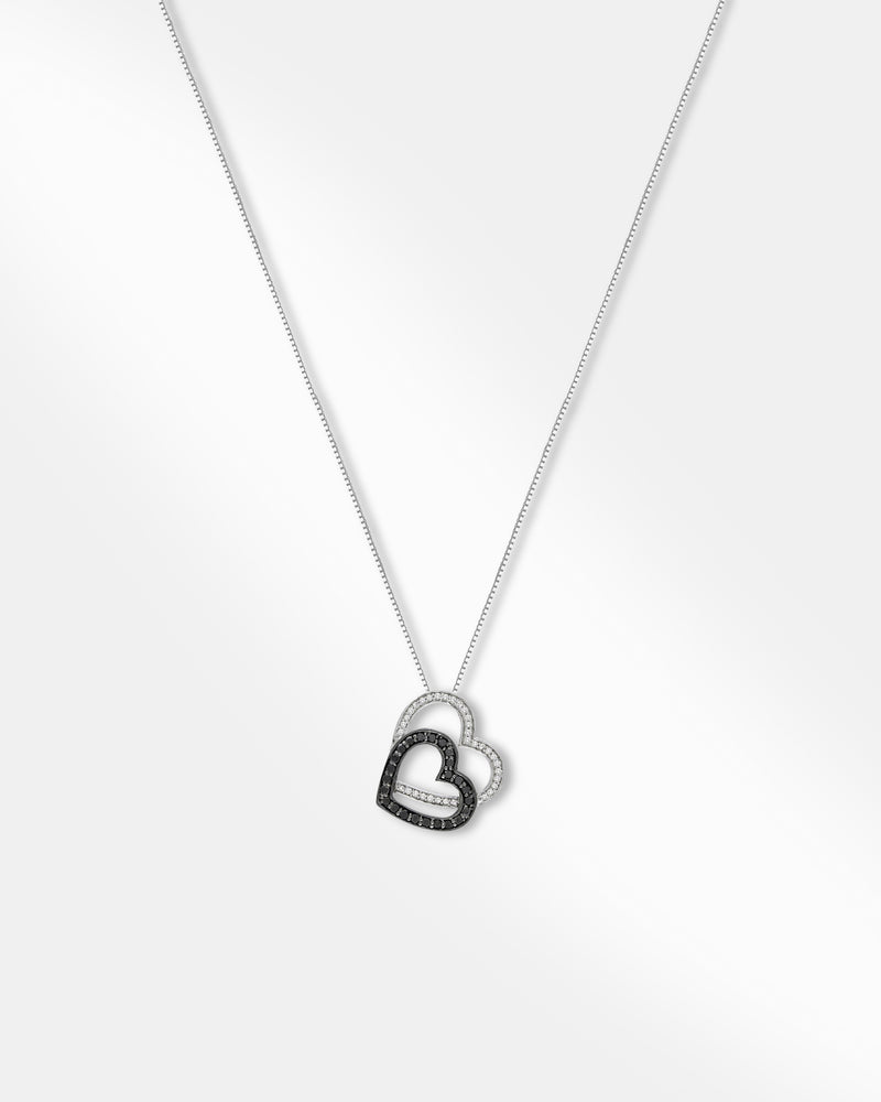 Double Heart Pendant Chain Necklace