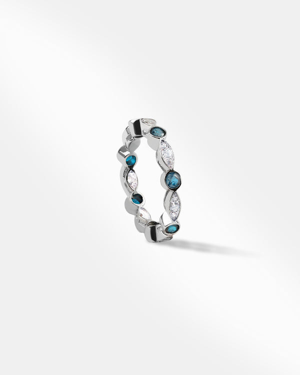 Blue and White Stone Ring 