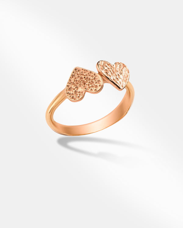 Double Heart Design Ring