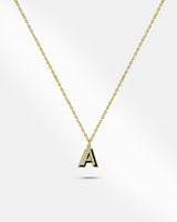 Personalize Enamel Block Letter Necklace