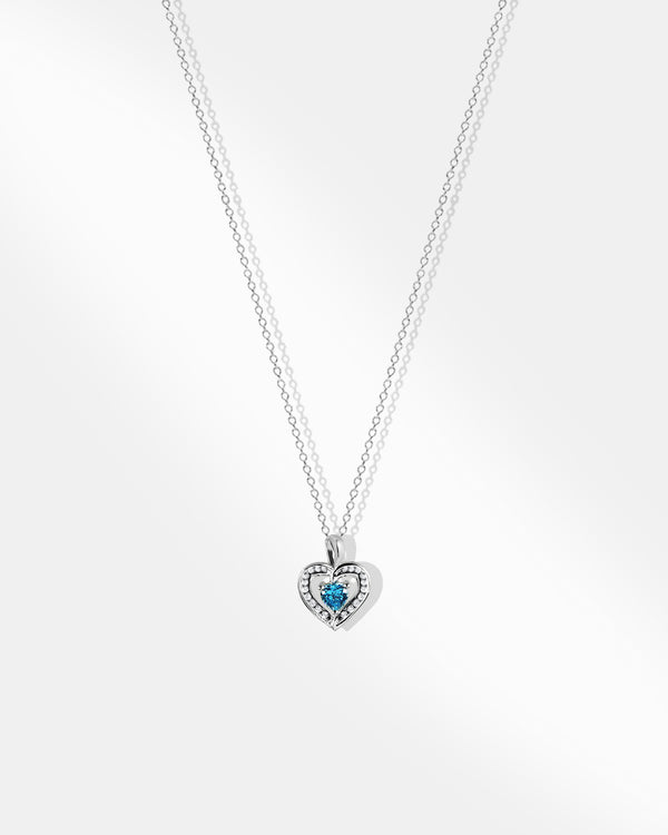 Blue Heart Shape Pendant Necklace