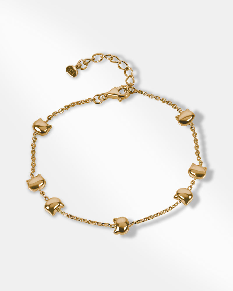 Gold Plated Kitten Bracelet 