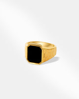 Gold Plated Black Signet Ring