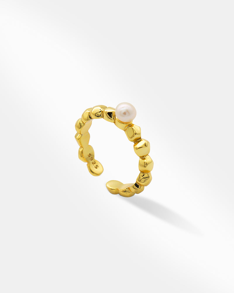 18K Gold Plated Pearl Stone Ring
