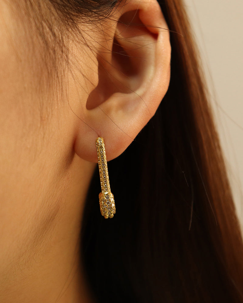 Safety Pin Design Drop Earring-1