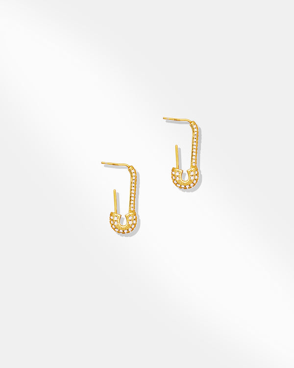 Safety Pin Design Drop Earring