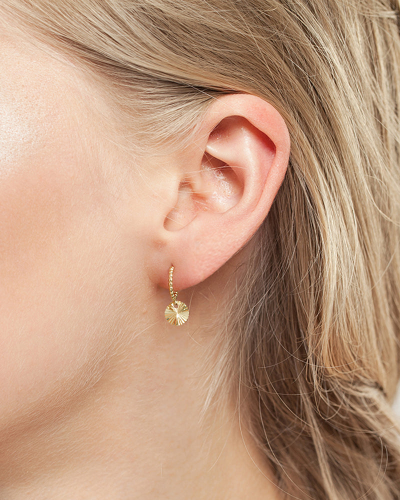 Gold Plated Drop Hoop Earring-1