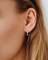 Zirconia Stud Drop Earring-2