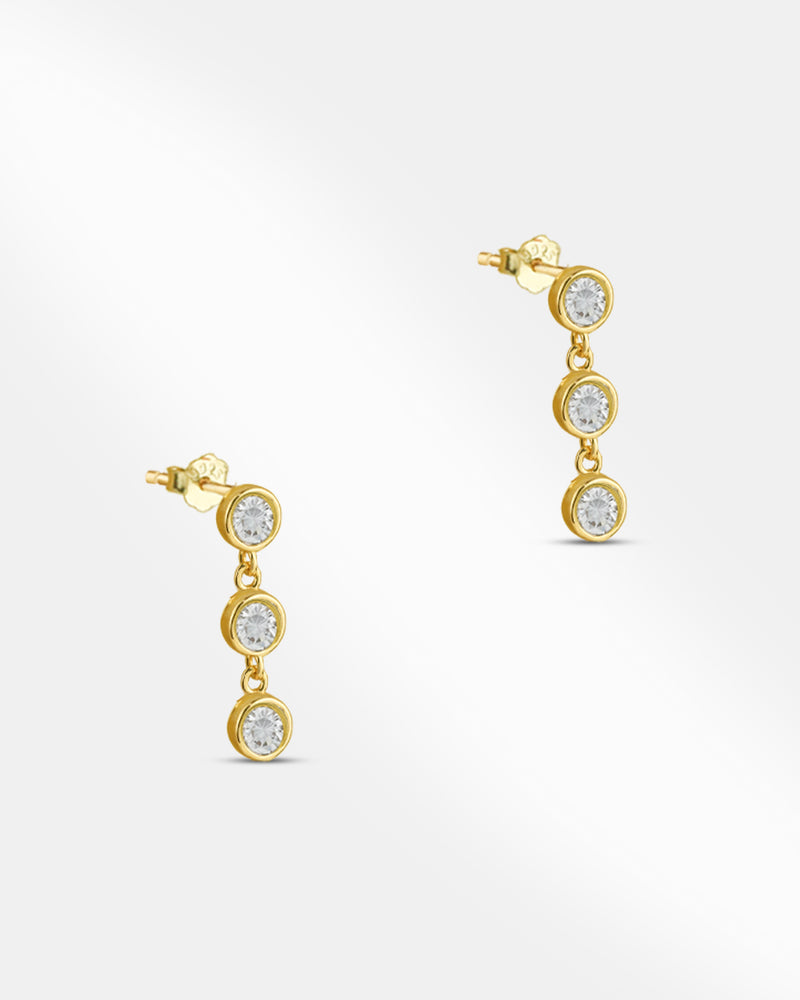 Zirconia Stud Drop Earring-1