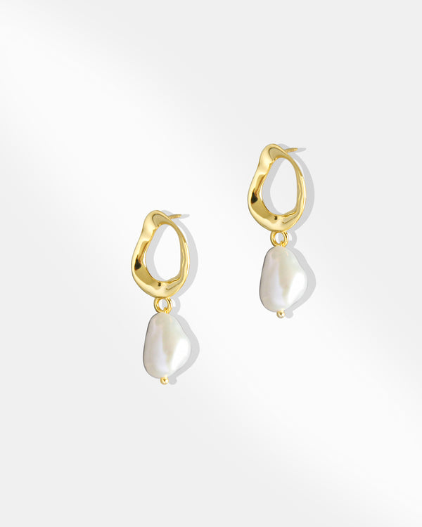 18K Gold Plated Pearl Earring