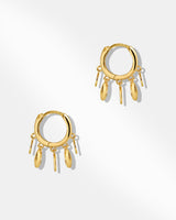 Fringe Disc Hoop Earring-1