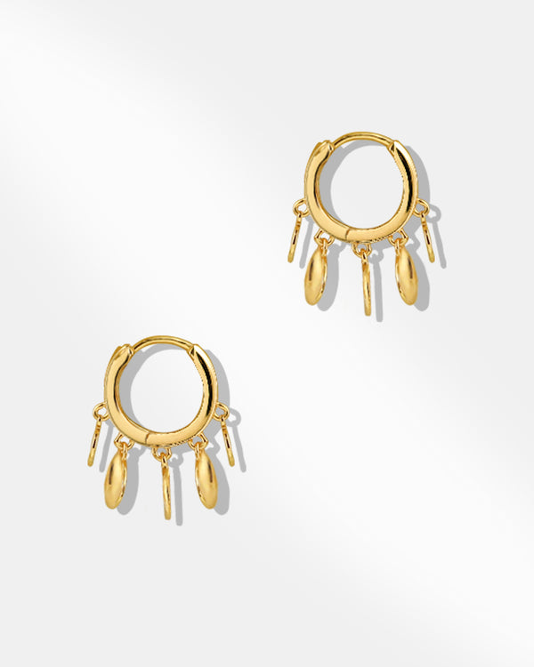 Fringe Disc Hoop Earring-1