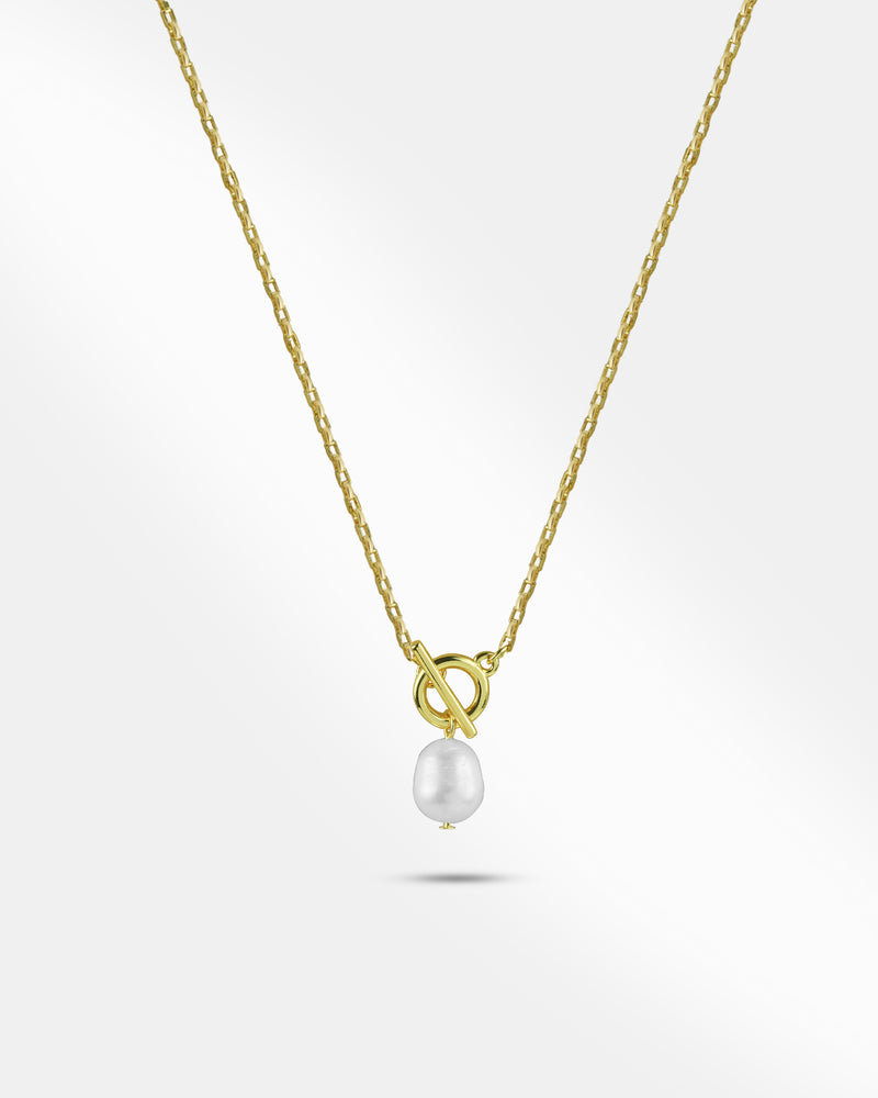Gold Plated Chain With Peral Pendant 