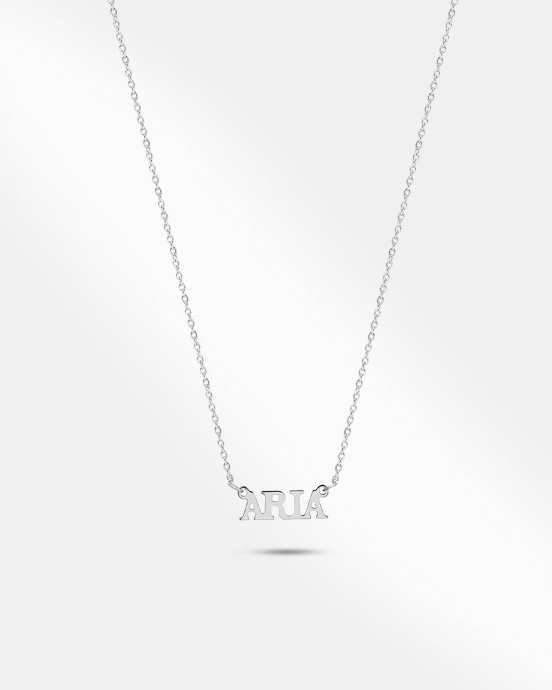 Block Letter Nameplate Chain Necklace-1