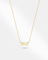 Block Letter Nameplate Chain Necklace